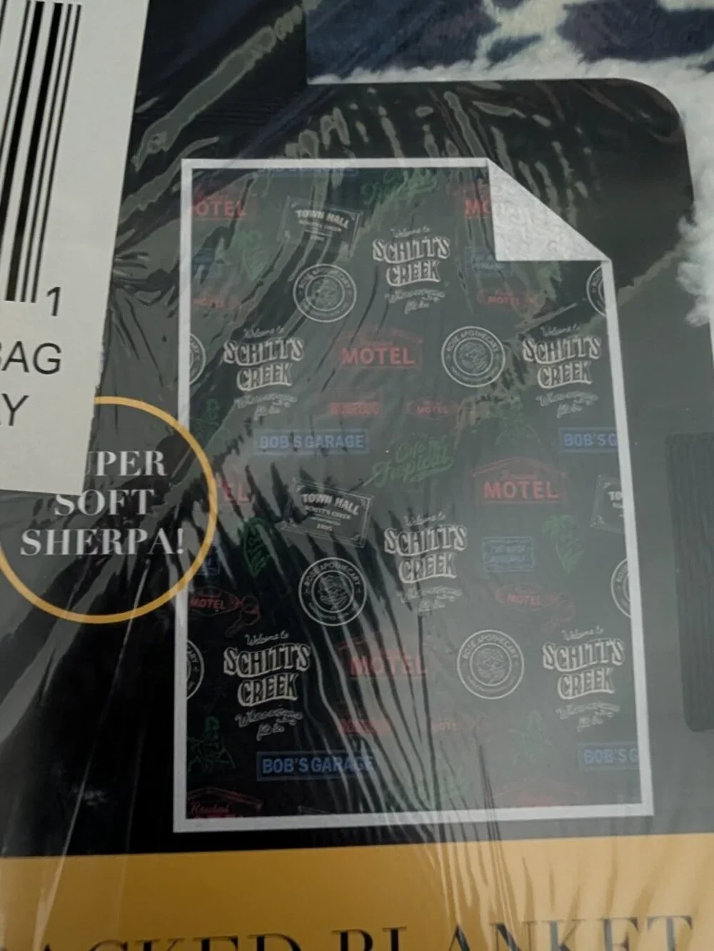 Schitt's Creek Sherpa Backed Blanket 60x90 in